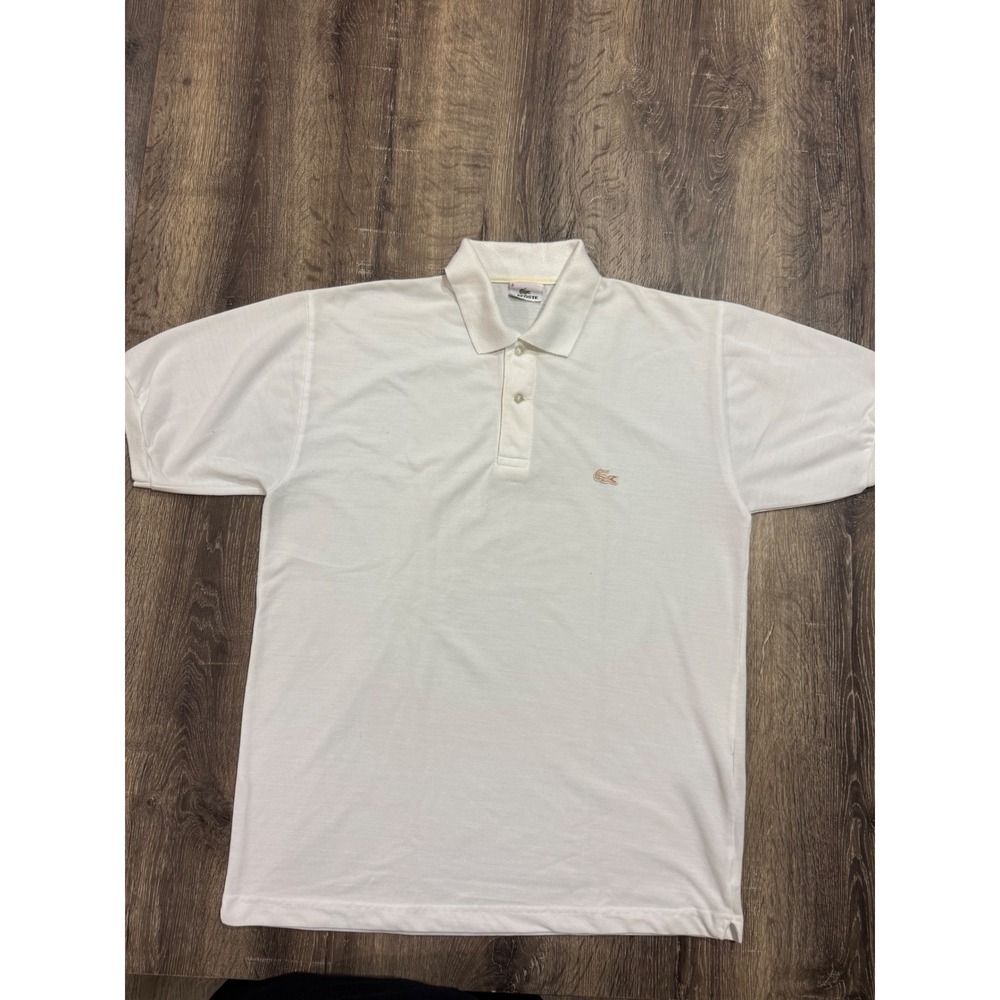 Lacoste Mens White Short Sleeve Pique Polo Shirt Size 6 XL Embroidered Logo